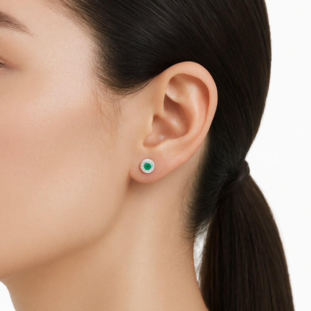 Pendientes Silver Halo Studs