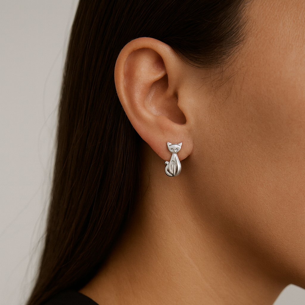 Pendientes Silver Kitty