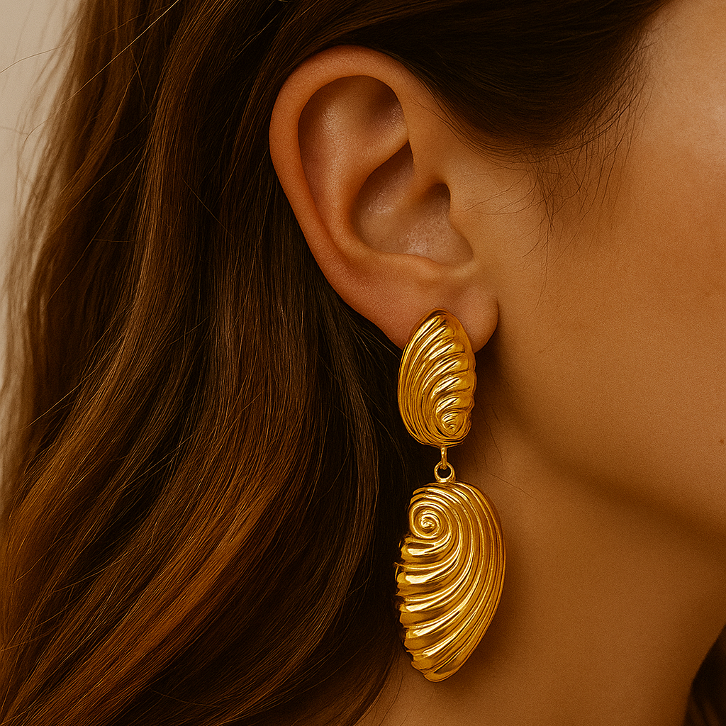 Pendientes Golden Wave